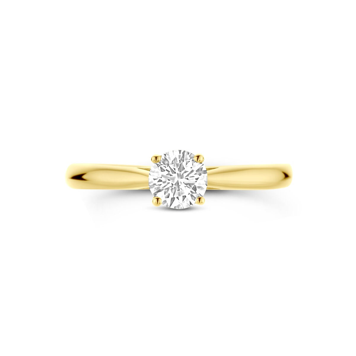 Bague pour femme en or jaune 14k avec diamant de 0,50 ct cultivé en laboratoire