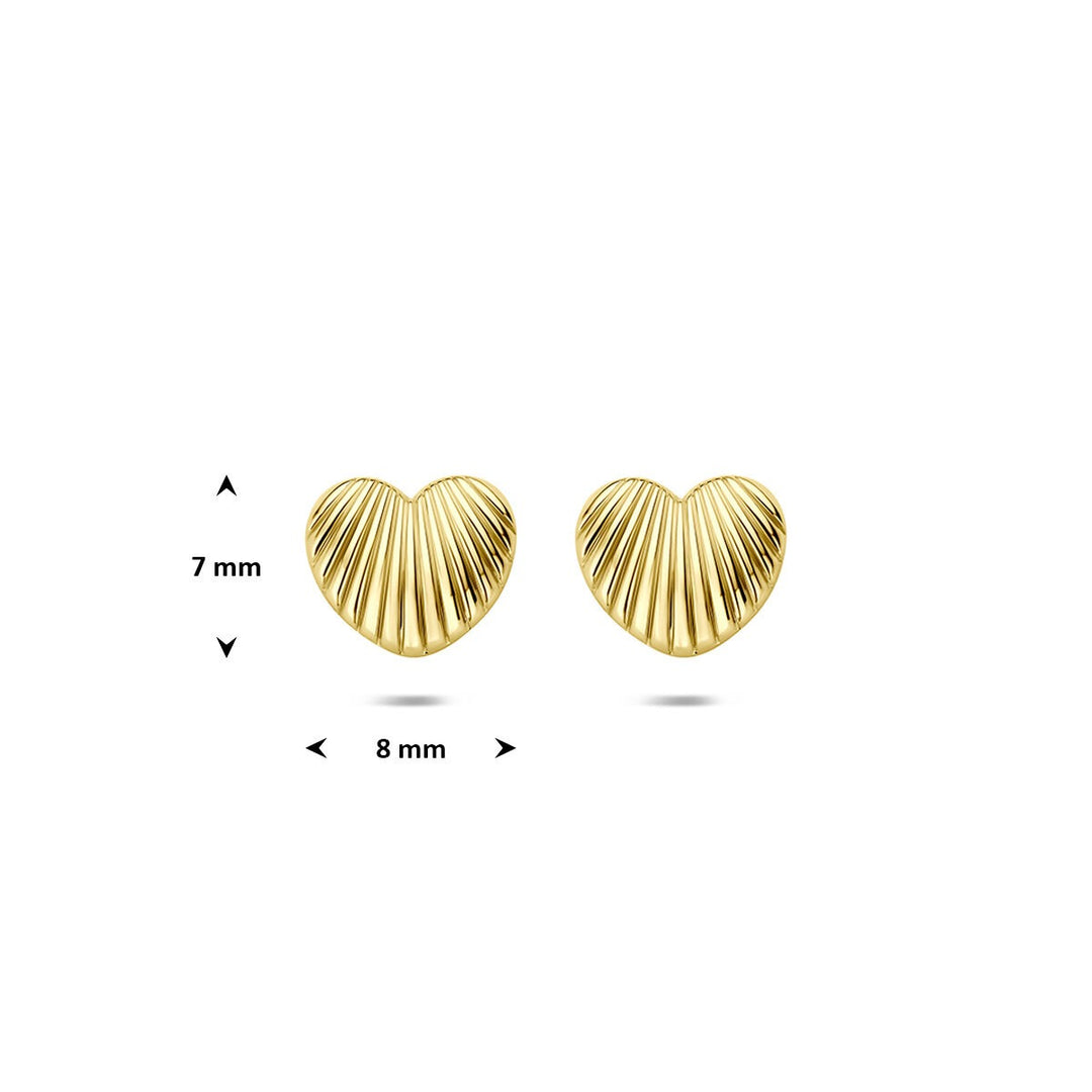 14k Geelgouden hart oorknopjes