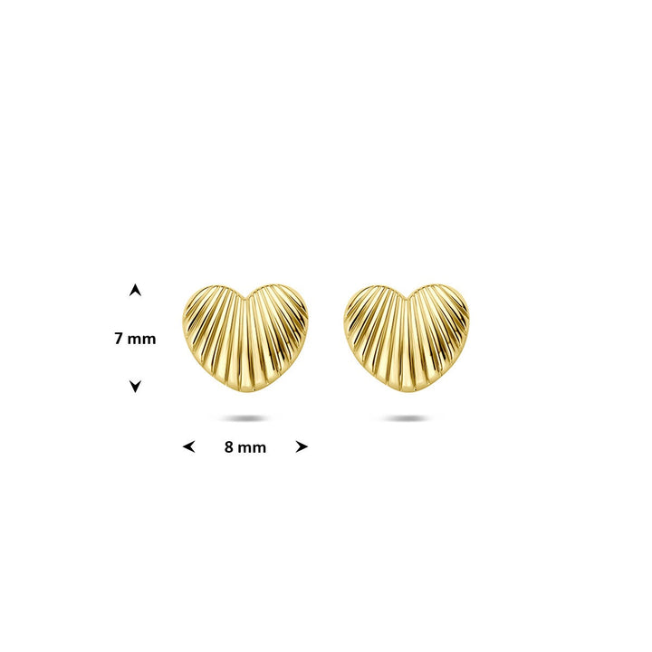 14k Geelgouden hart oorknopjes