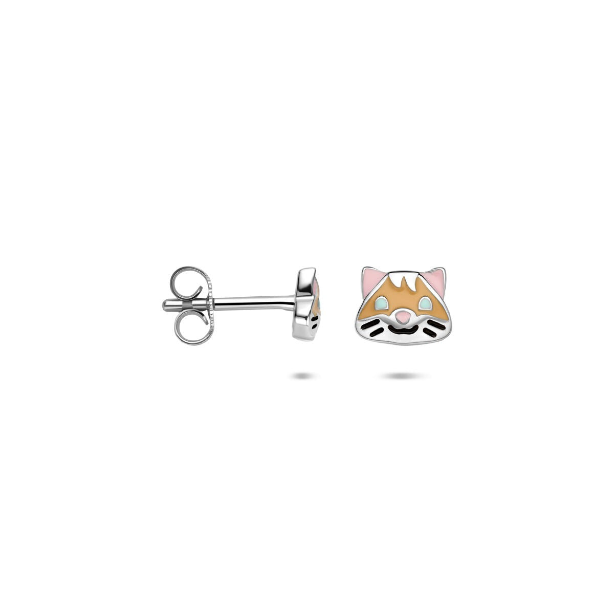 Puces d'oreilles en argent pour enfant avec émail hamster – 5 x 6 mm