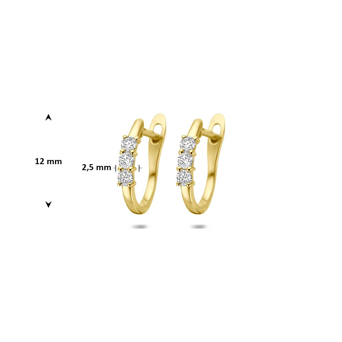 Créoles en or jaune 14k avec diamant