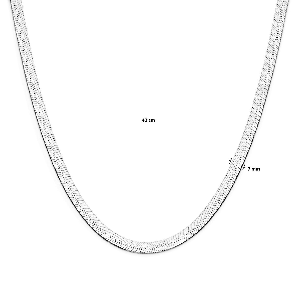 Collier en argent pour femme – collier rhodié avec maille omega