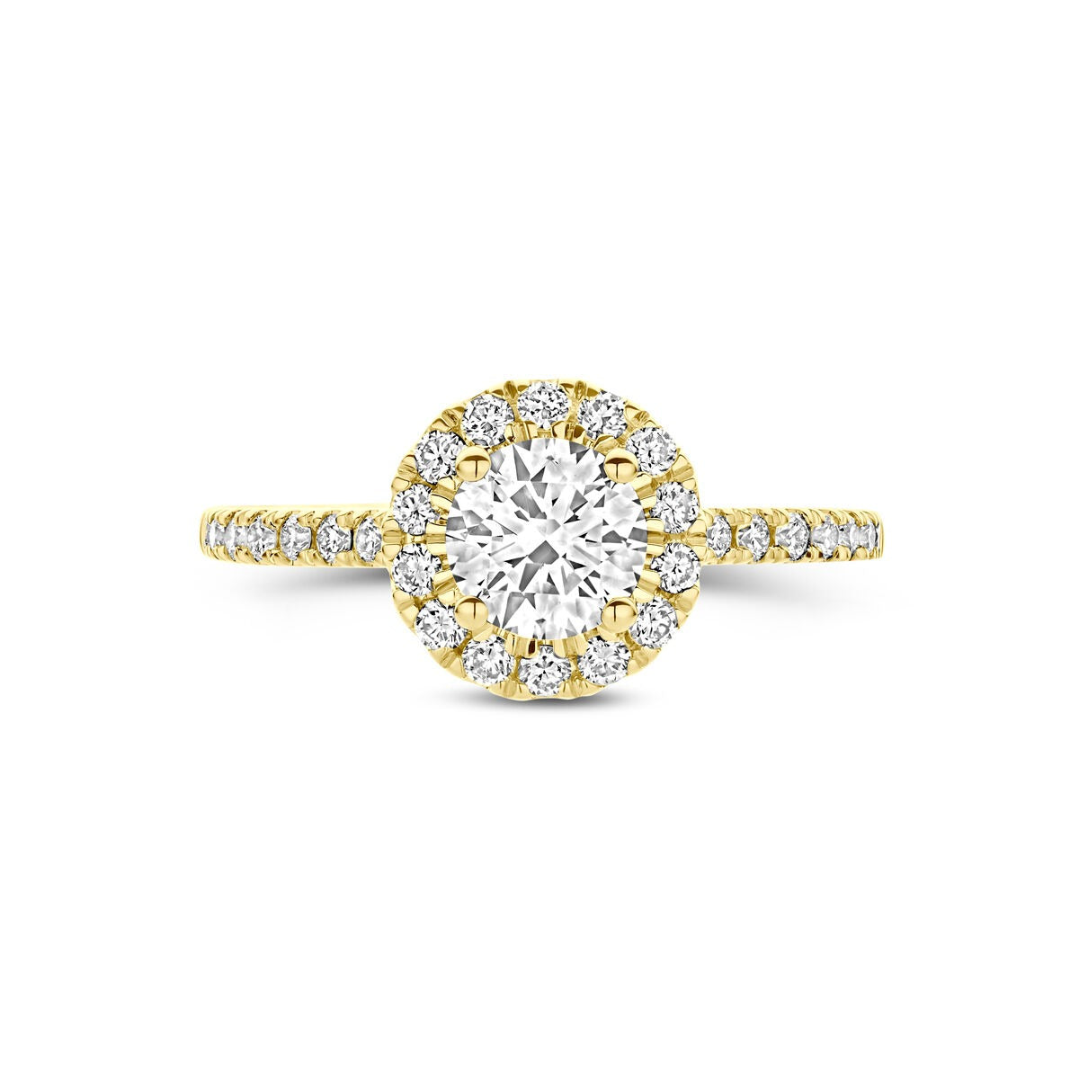 bague en or jaune 14k avec diamant lab grown 1.10ct