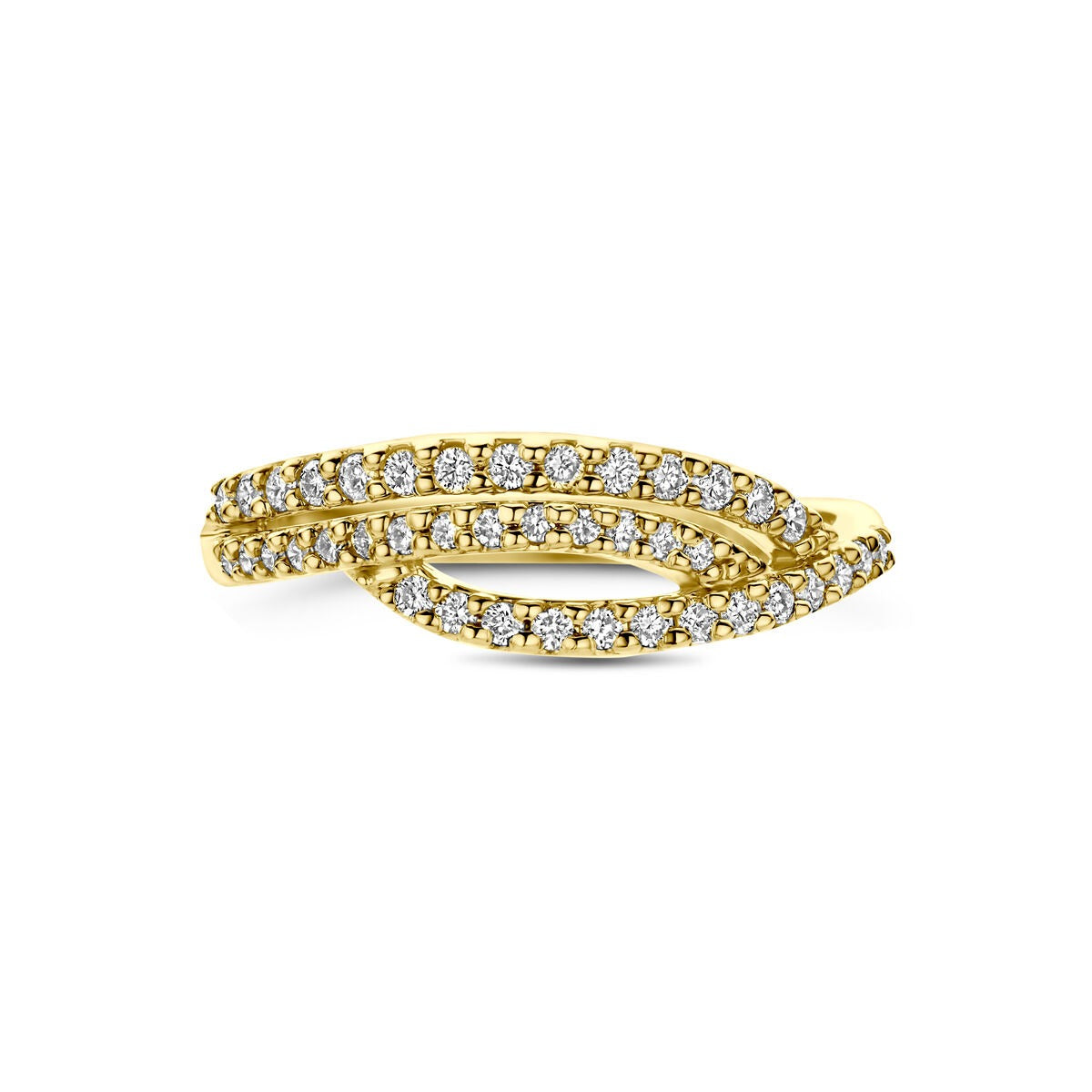 Bague en or jaune 14k avec diamant cultivé en laboratoire