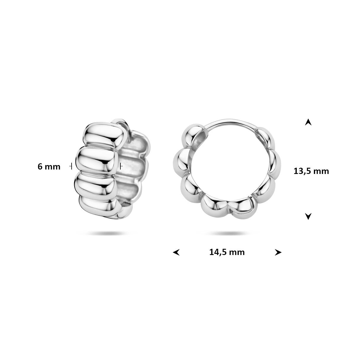 Créoles en argent rhodié