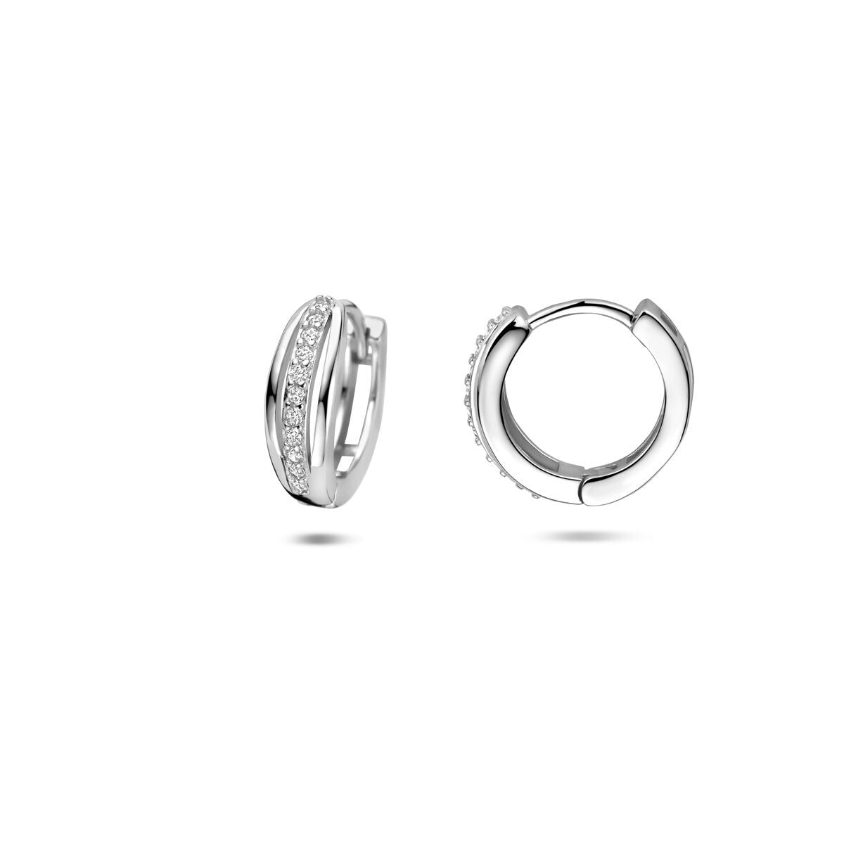 Créoles en argent avec zircone – rhodié argent 925