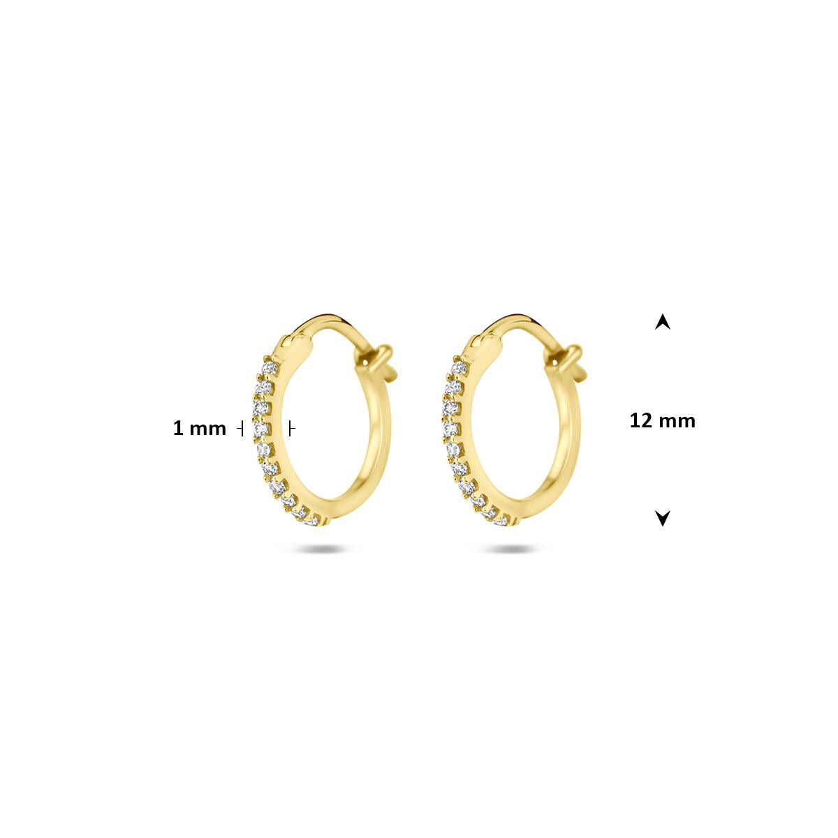 Créoles en or jaune 14k avec zircone