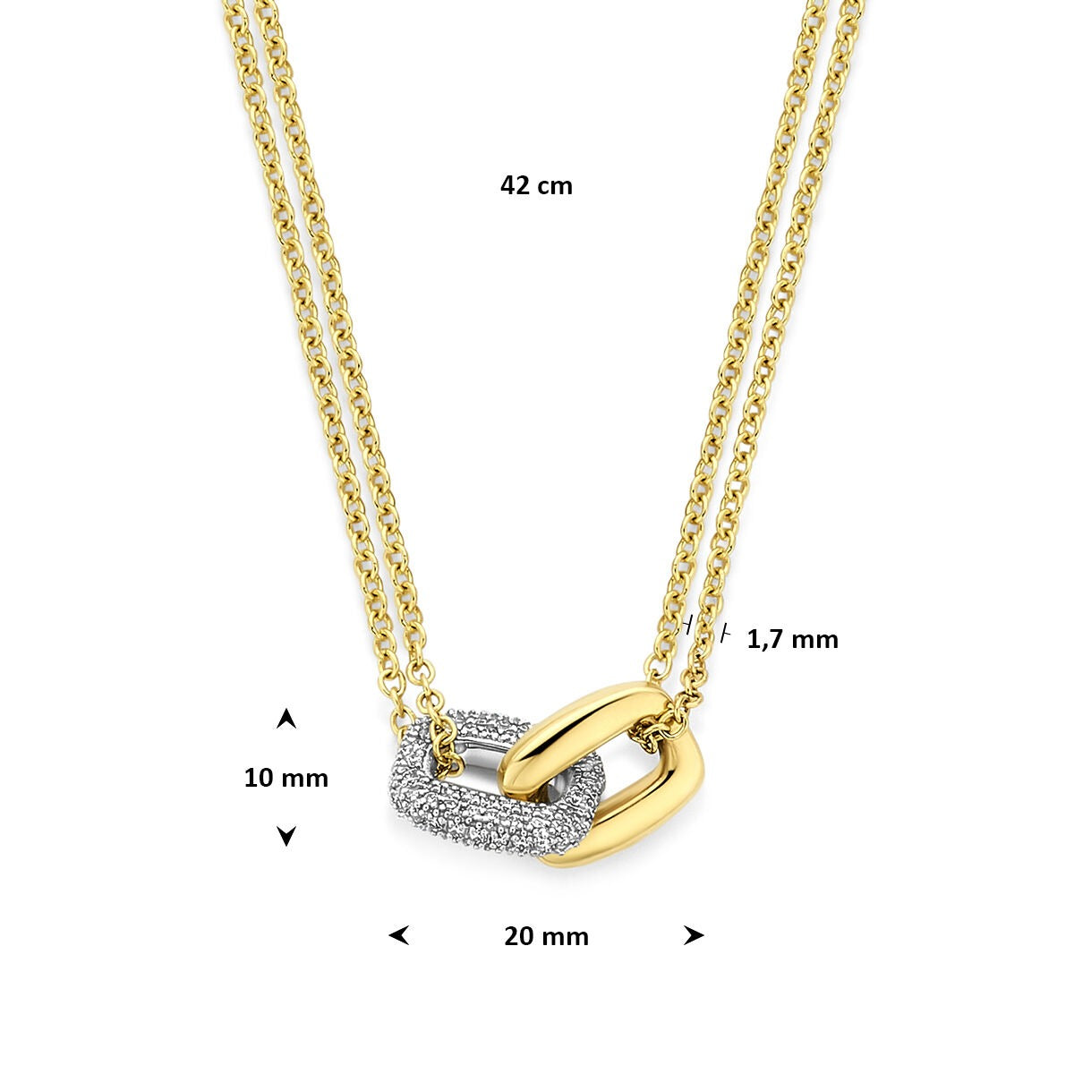 Collier en or bicolore 14k avec pendentif diamant