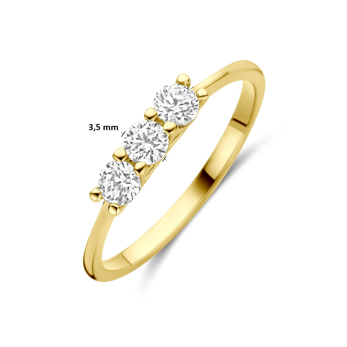 Bague pour femme en or jaune avec zircone – 14k or jaune