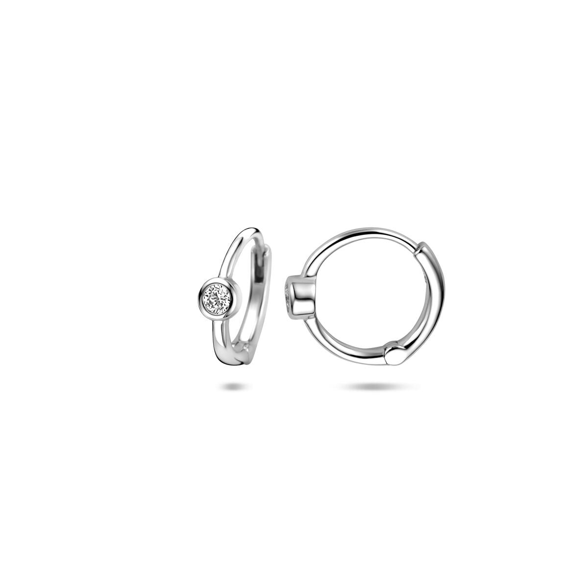 Créoles en argent avec zircone – rhodiées