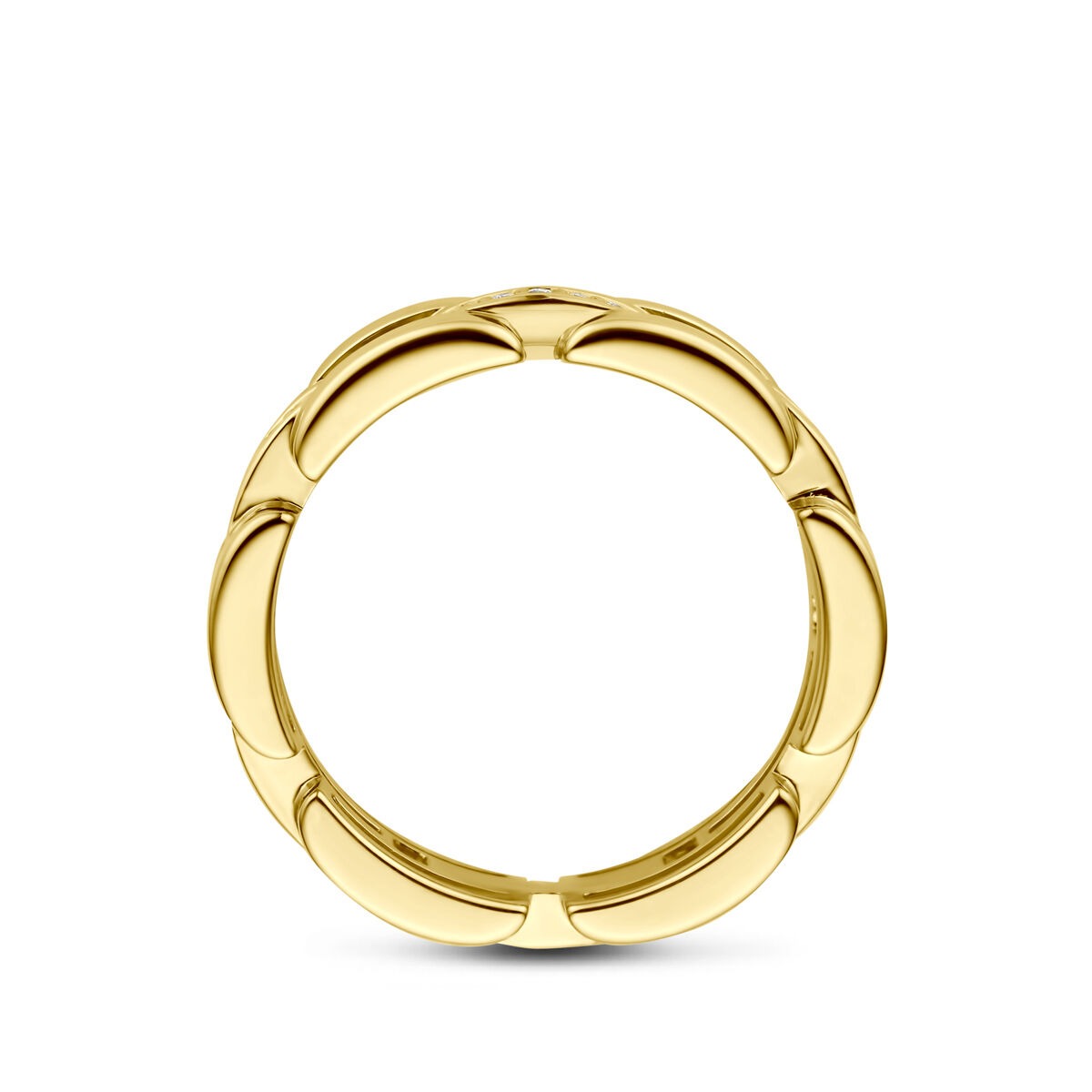 bague en or jaune 14k avec diamant