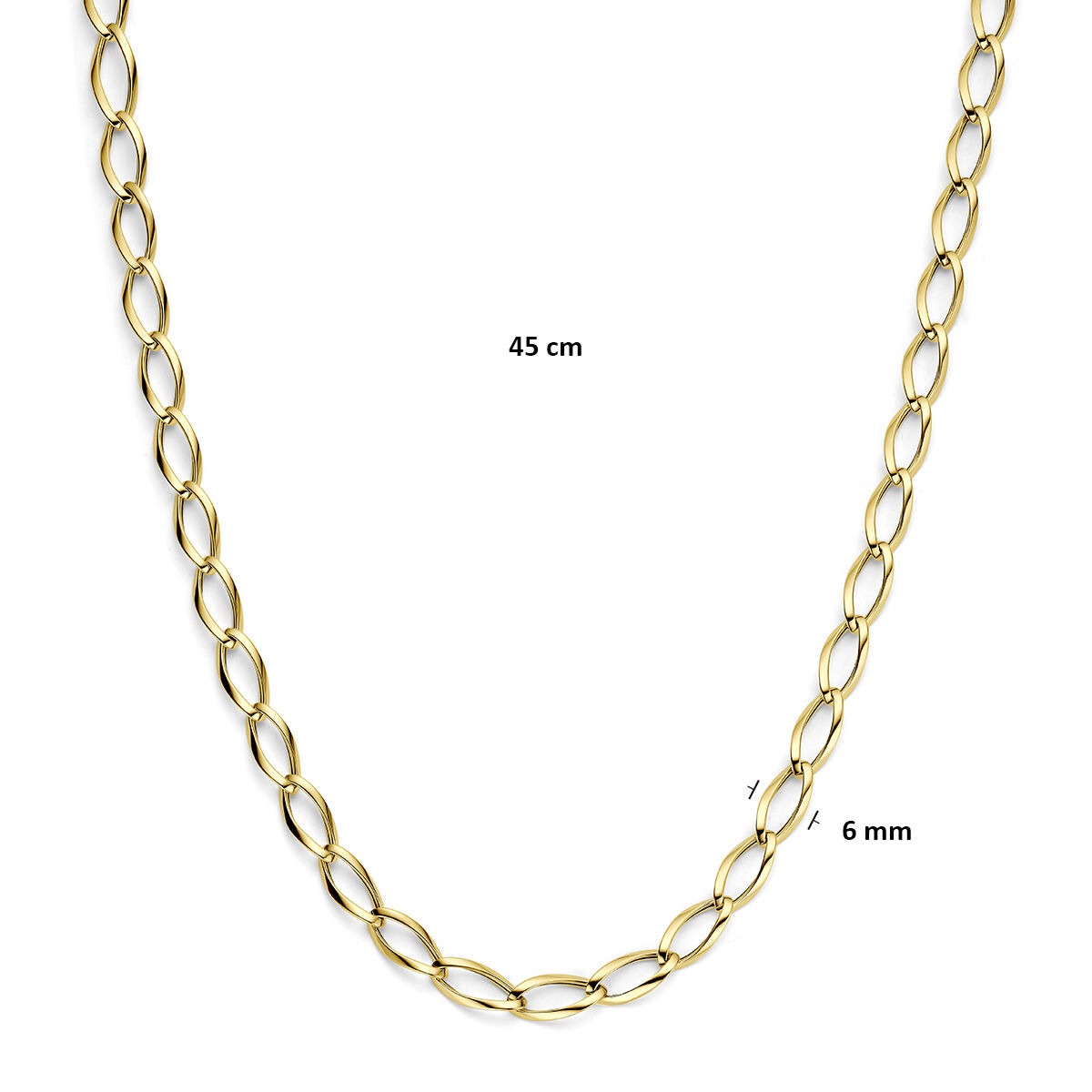 9k Geelgouden anker collier