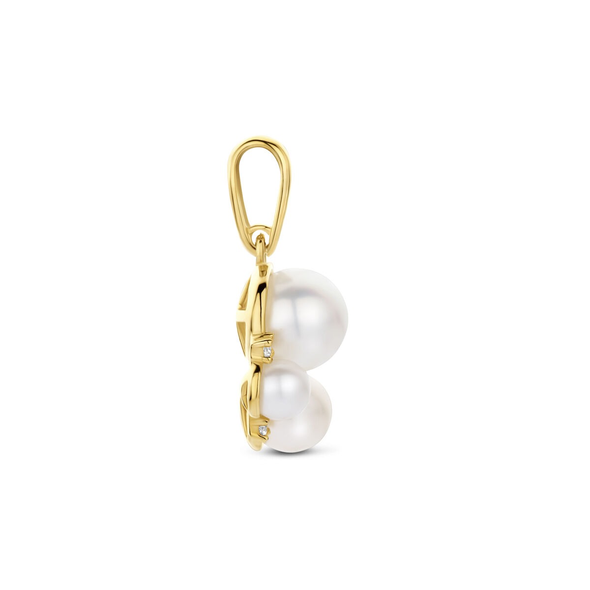 Pendentif en or jaune avec perle et zircone