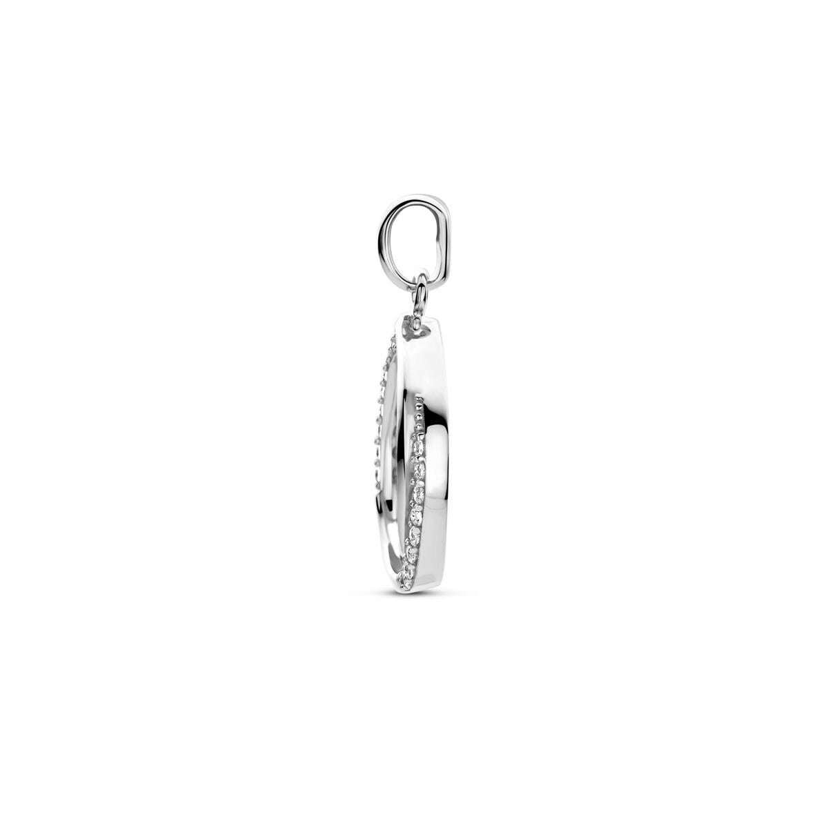 Pendentif en argent avec entourage en zircone – rhodié argent 925
