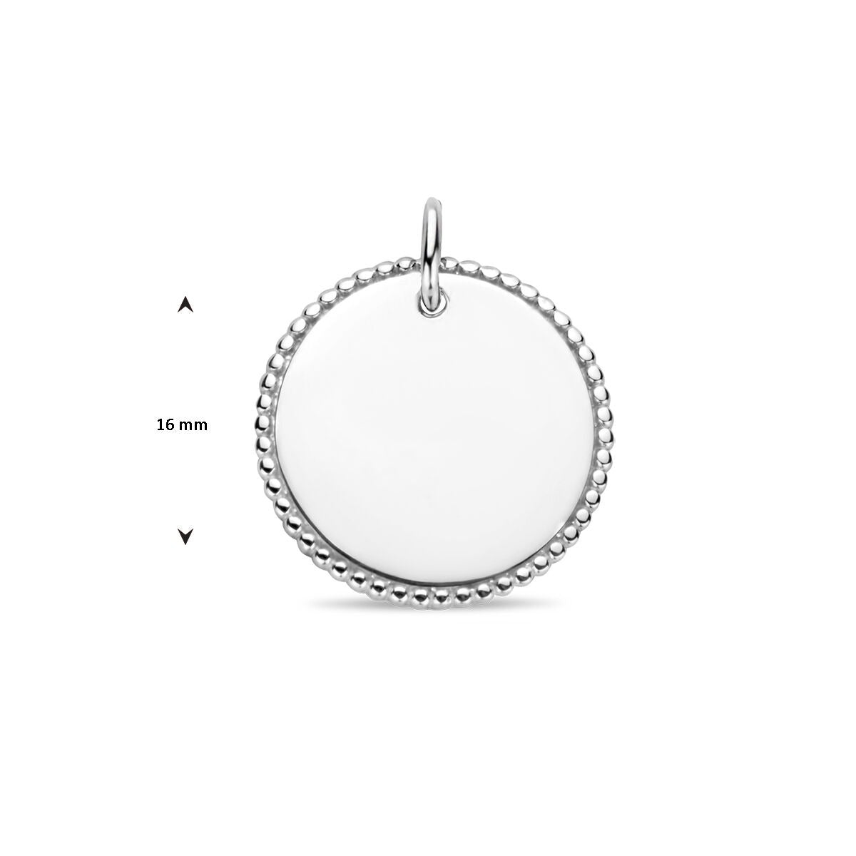 pendentif rond en argent rhodié à graver