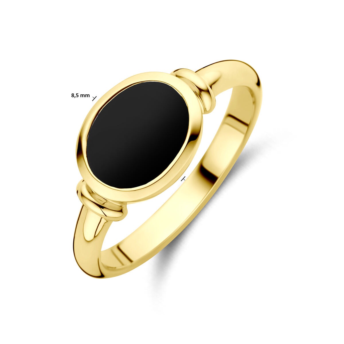 Bague en or jaune 14k avec onyx