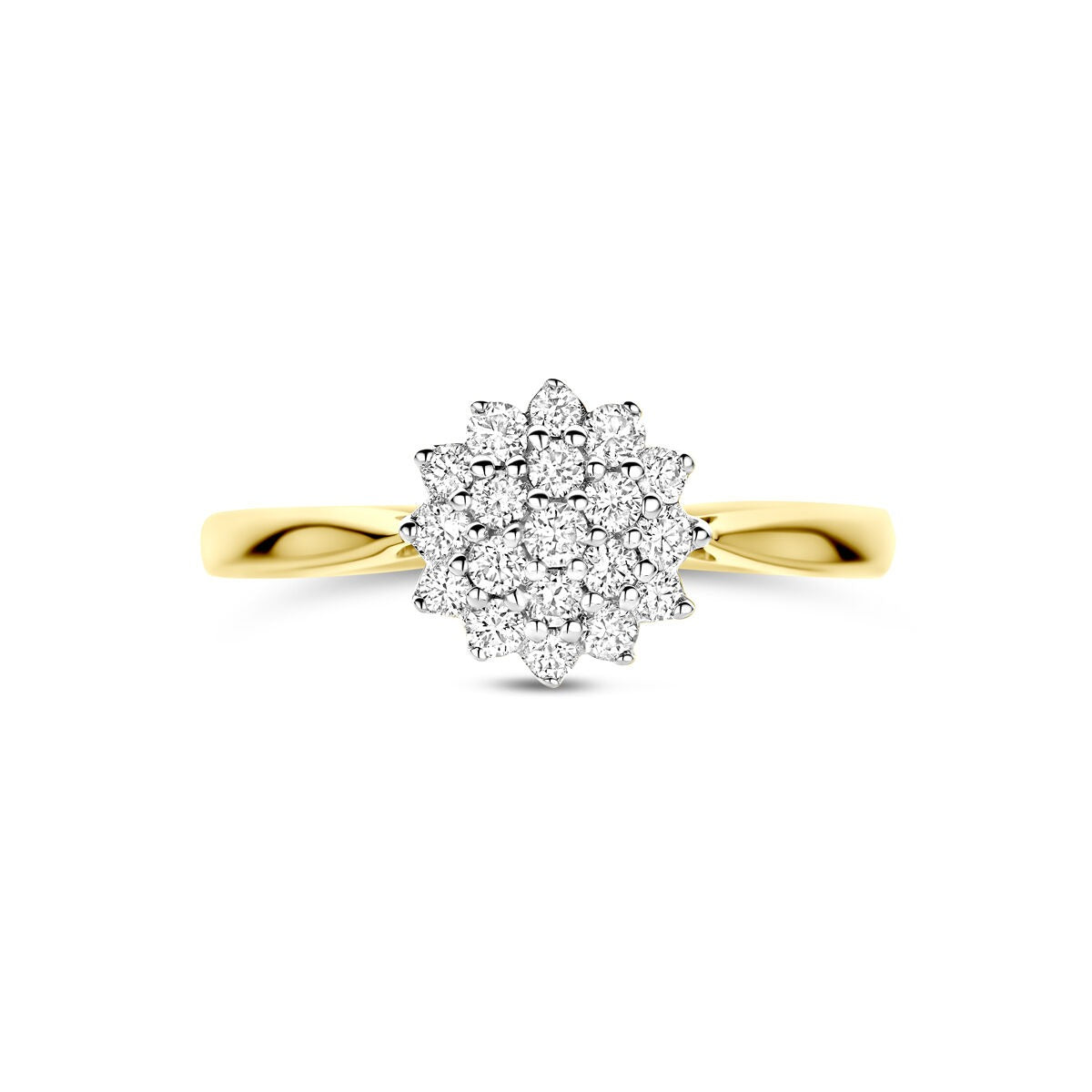 Bague en or jaune et blanc 14k avec diamant lab grown de 0,33 ct