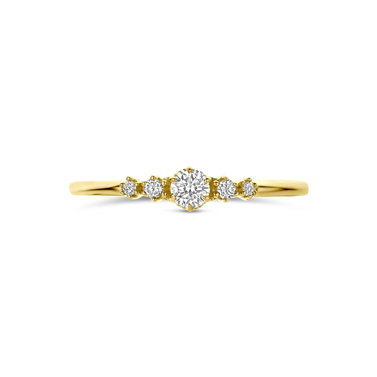 bague en or jaune 14k avec diamant cultivé en laboratoire