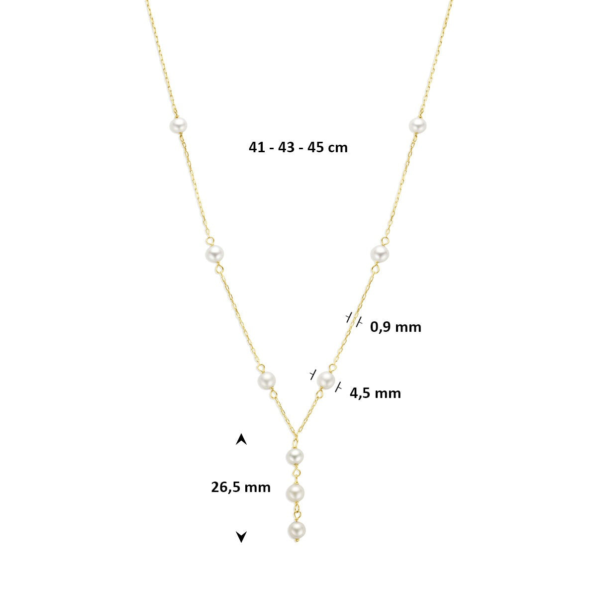 collier en or jaune 9k avec perle
