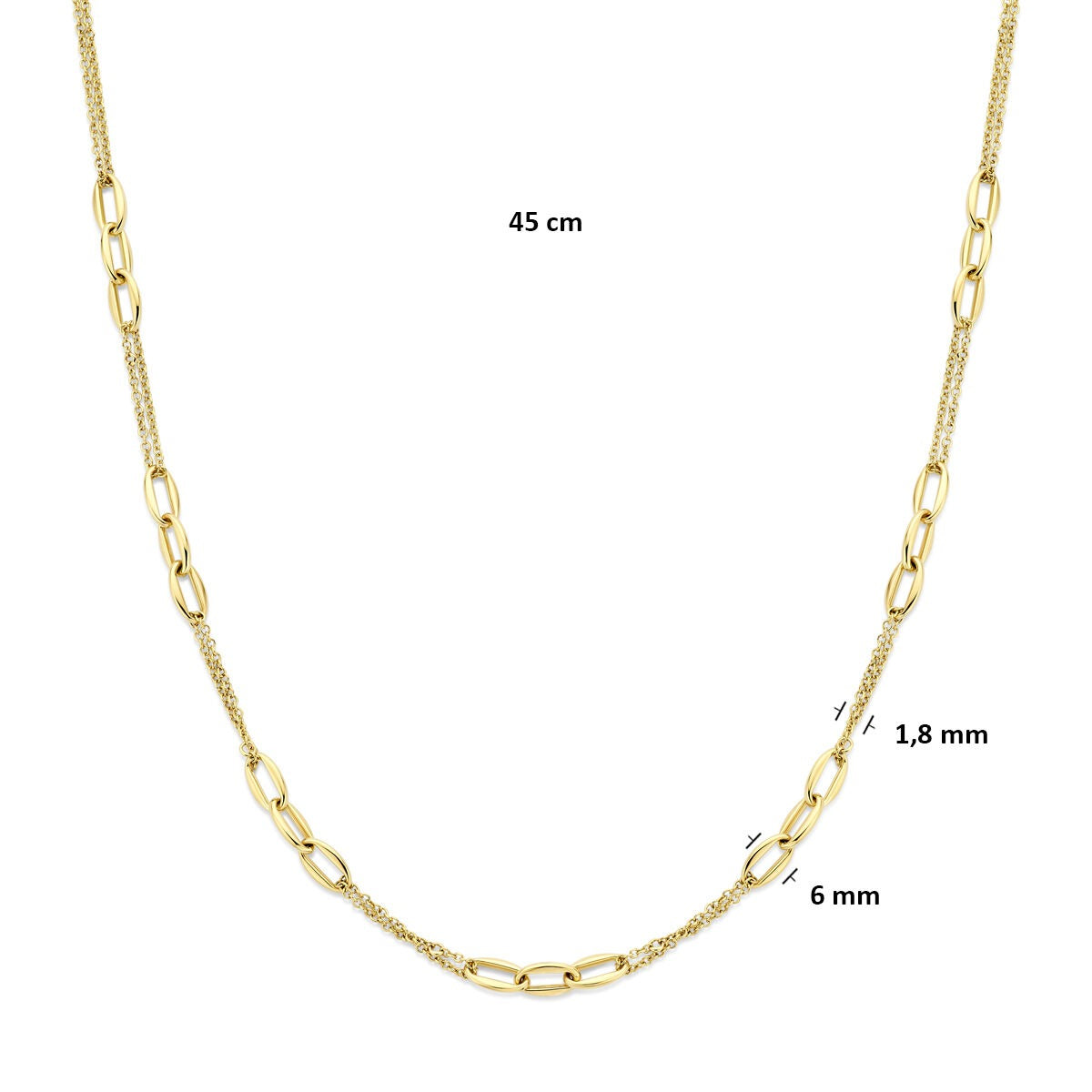 Collier en maille en or jaune 14k ancre