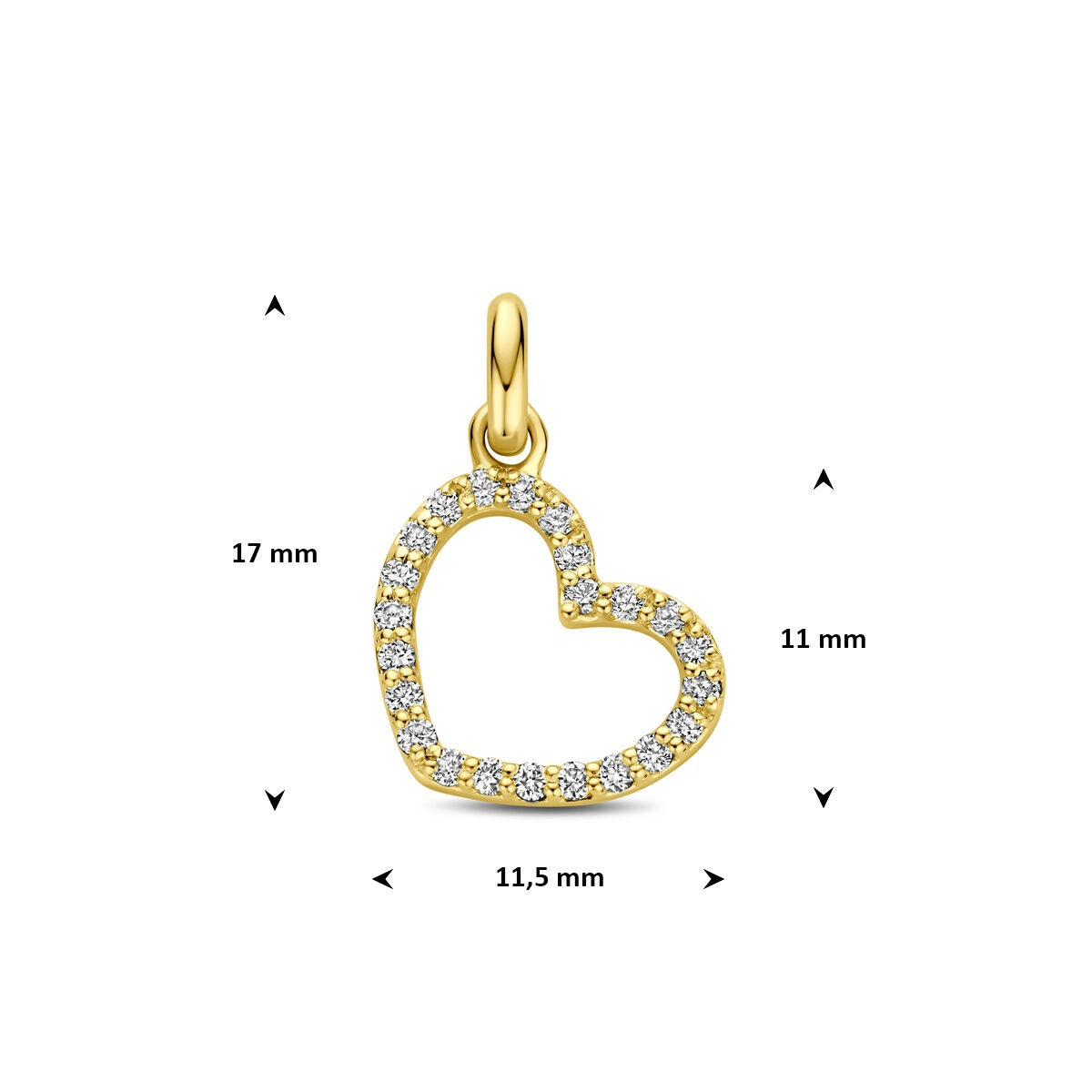 pendentif en or jaune 14k avec diamant cultivé en laboratoire