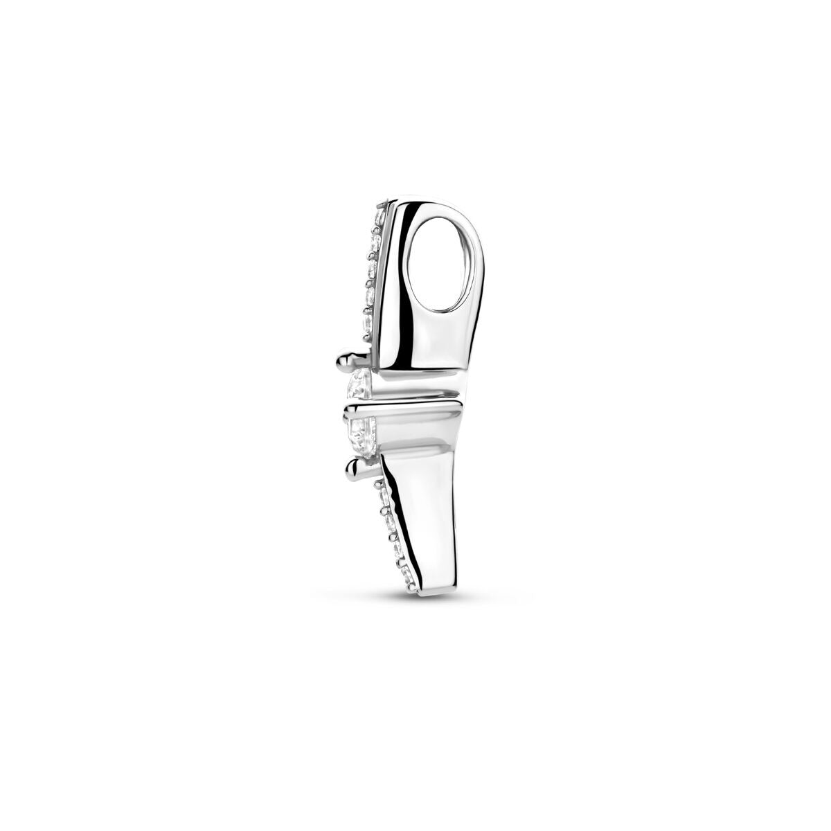 Pendentif en argent rhodié avec zircone en sertissage entourage