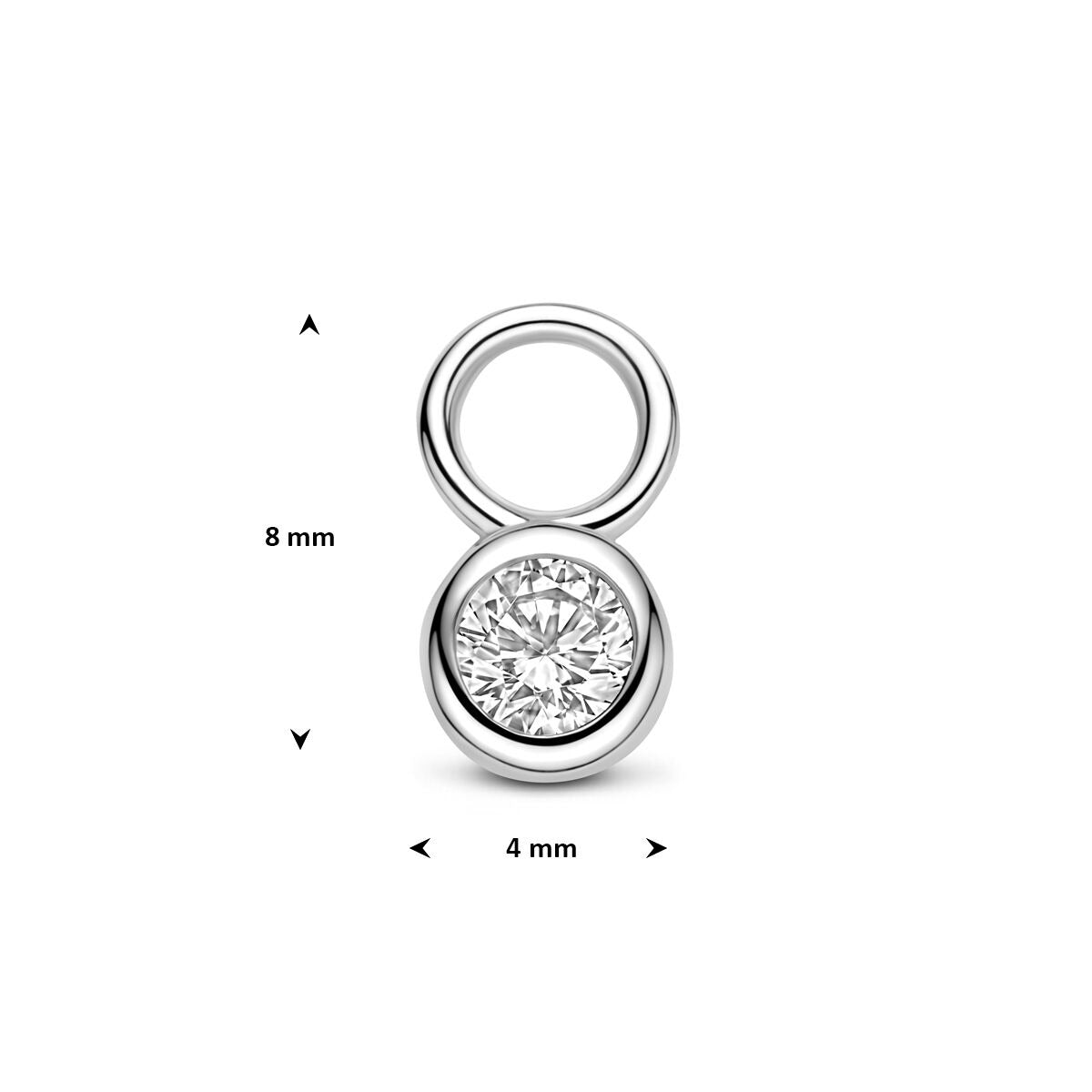 Pendentif en argent rhodié avec zircone