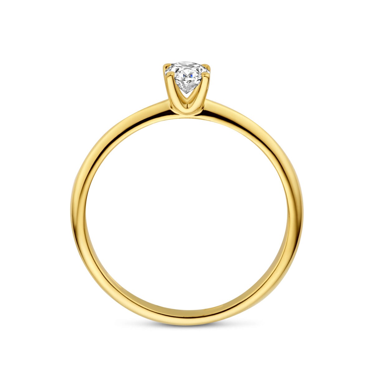 Bague en or jaune 14k avec diamant lab grown – ovale 0.30ct