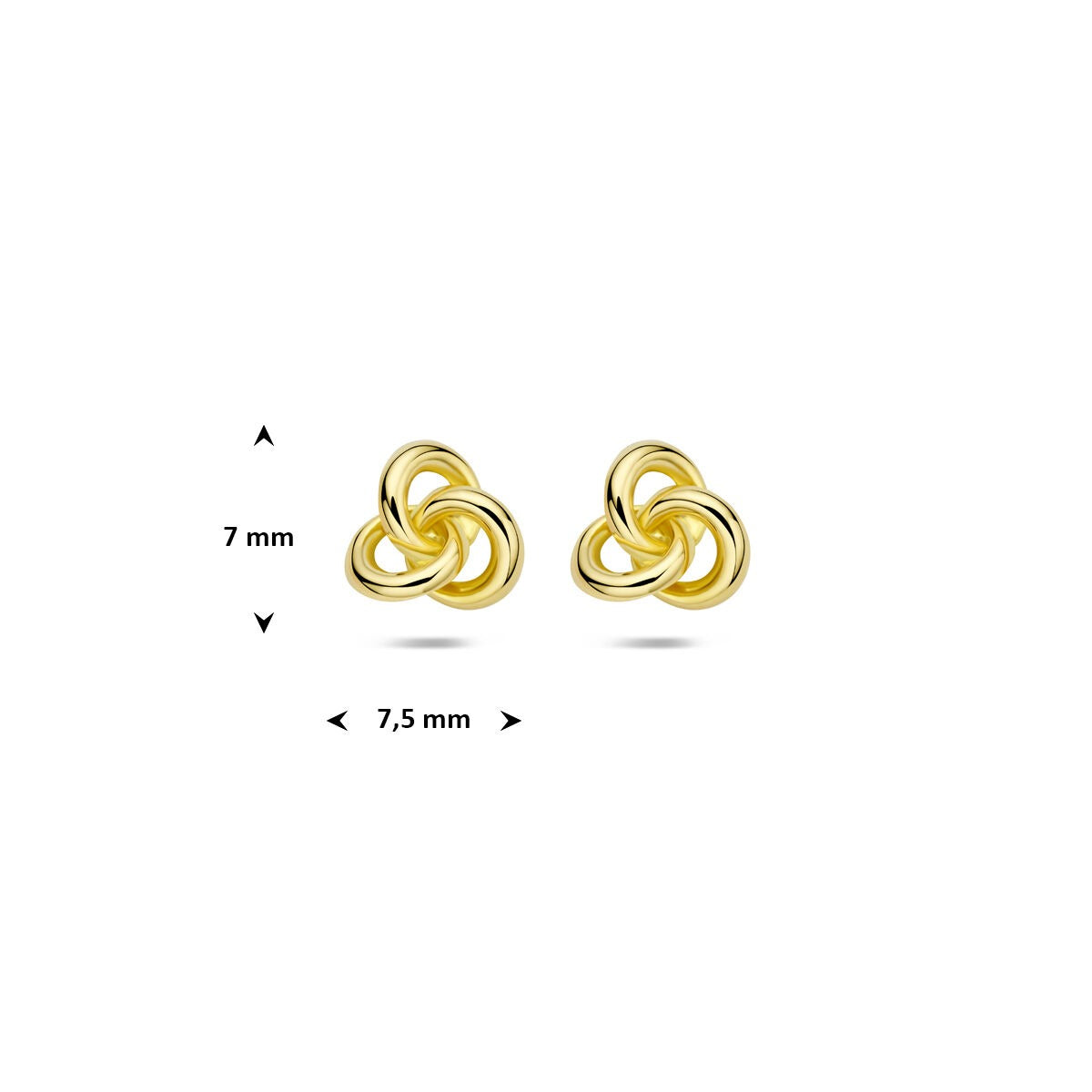 Puces d'oreilles en or jaune avec nœud – 14k