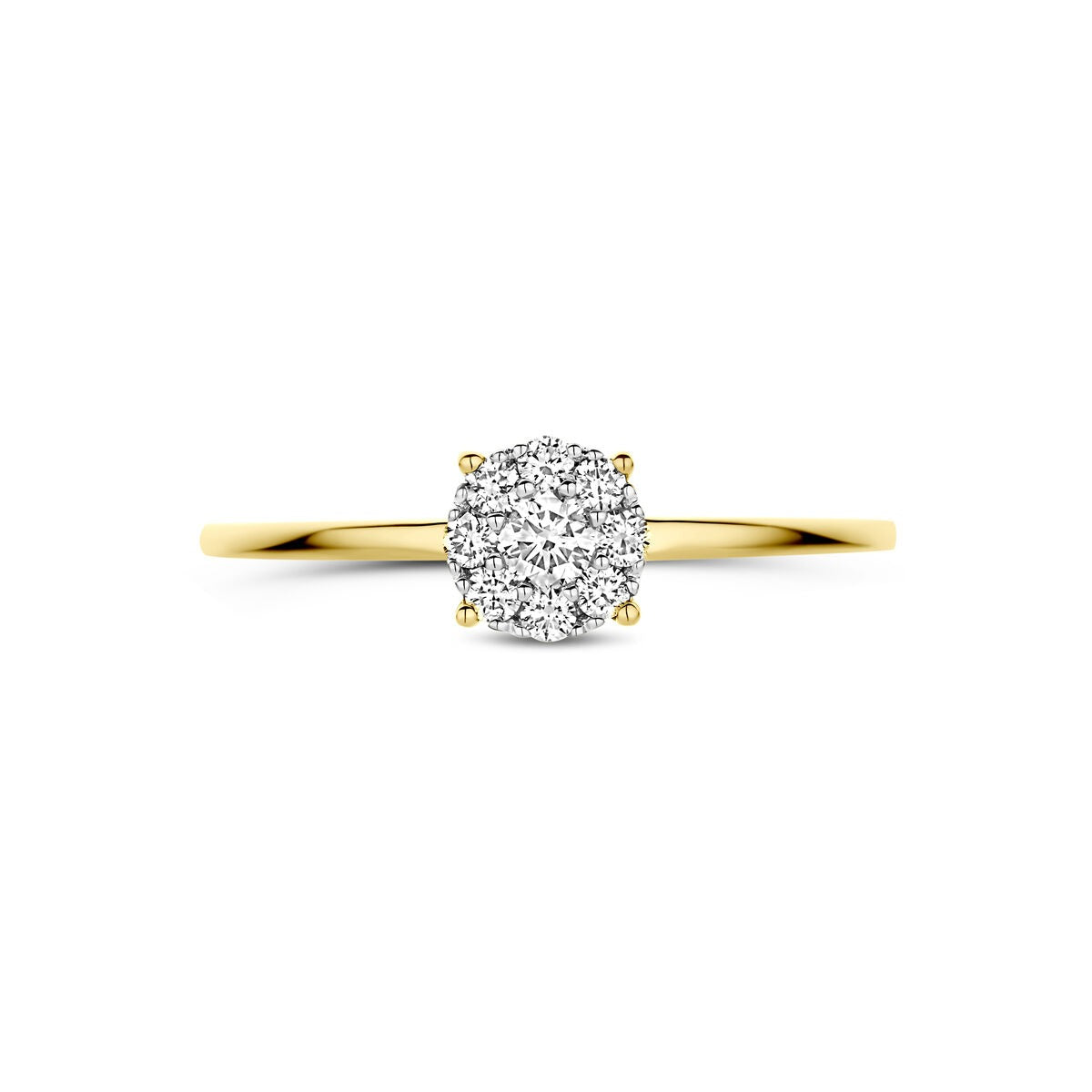 bague en or bicolore 14k avec diamant 0.19ct