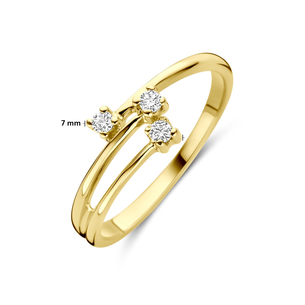 Bague pour femme en or jaune avec zircone – 14k or jaune
