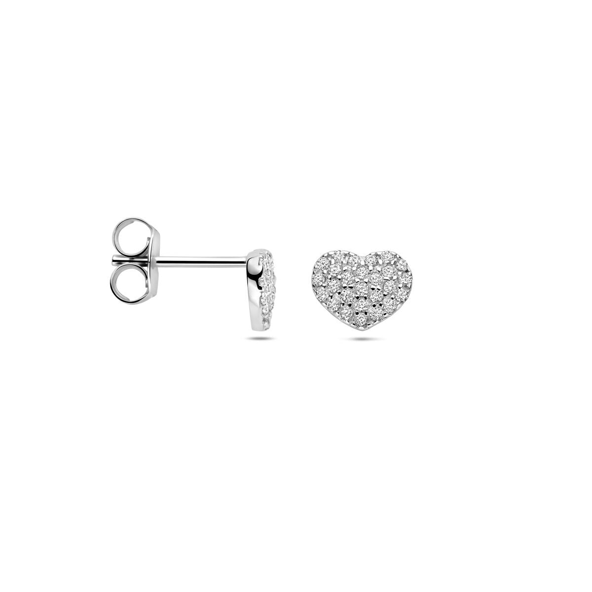 Puces d'oreilles en argent avec zircone – rhodié argent 925