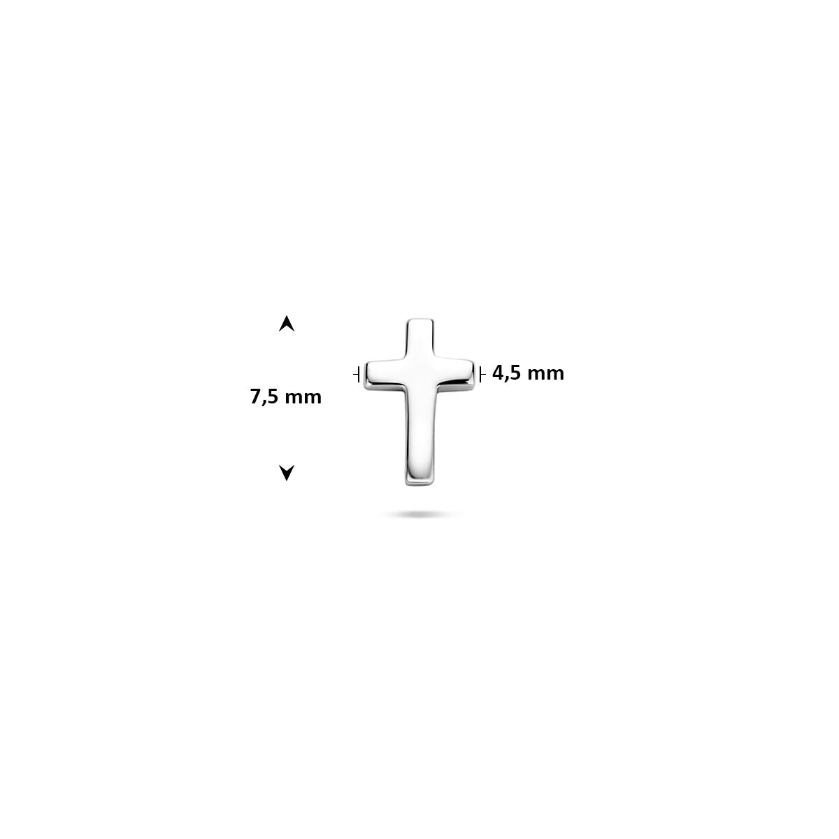 Piercing croix à plat en argent – rhodié argent 925