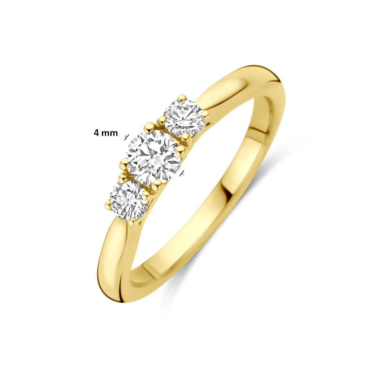 Bague en or jaune 14k avec diamant de 0,45 ct cultivé en laboratoire