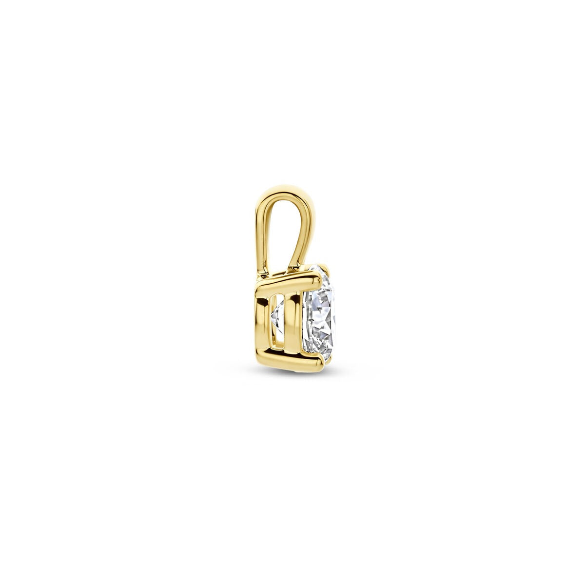 Pendentif en or avec diamant cultivé en laboratoire – or jaune 14k taillé en brillant