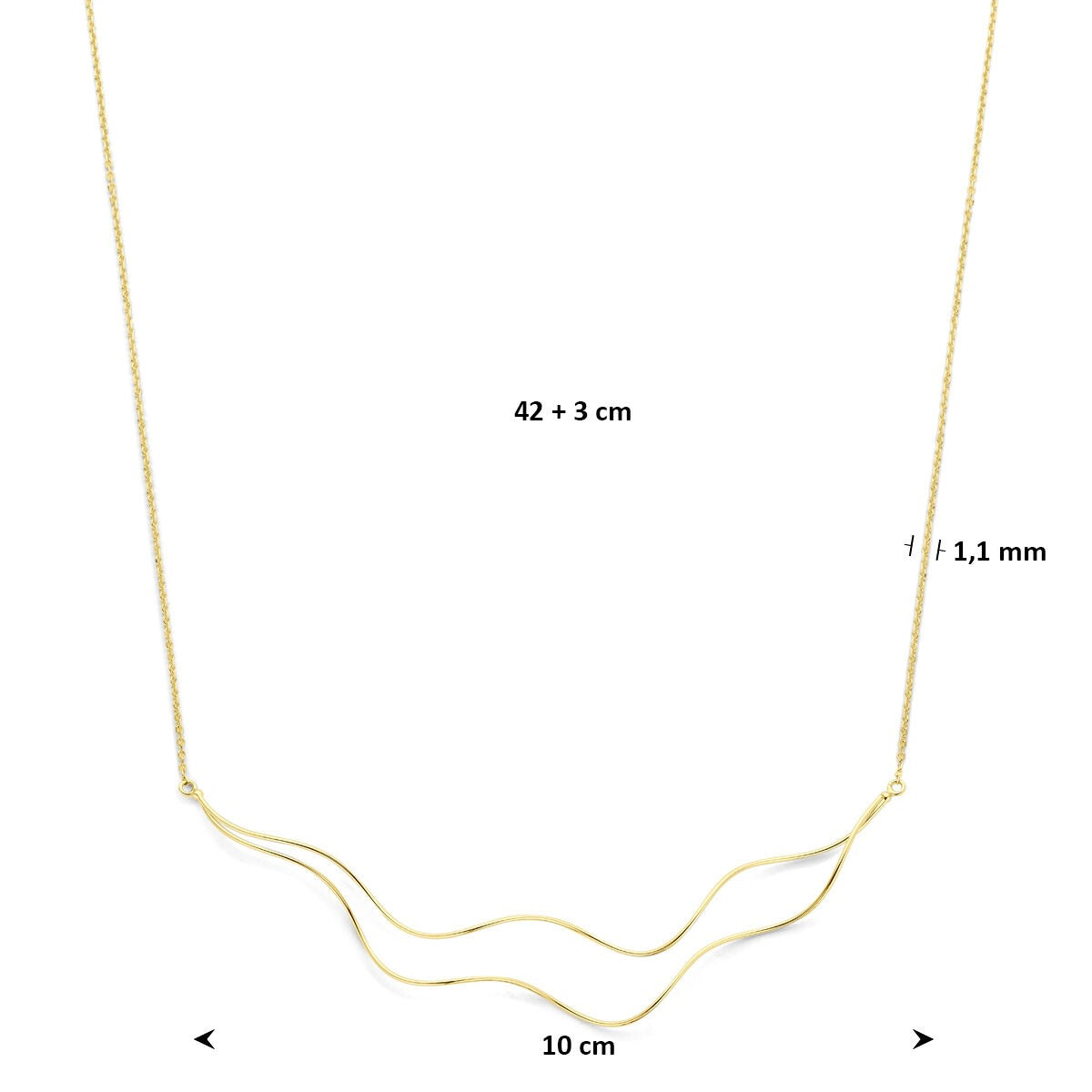 collier en or jaune 14k
