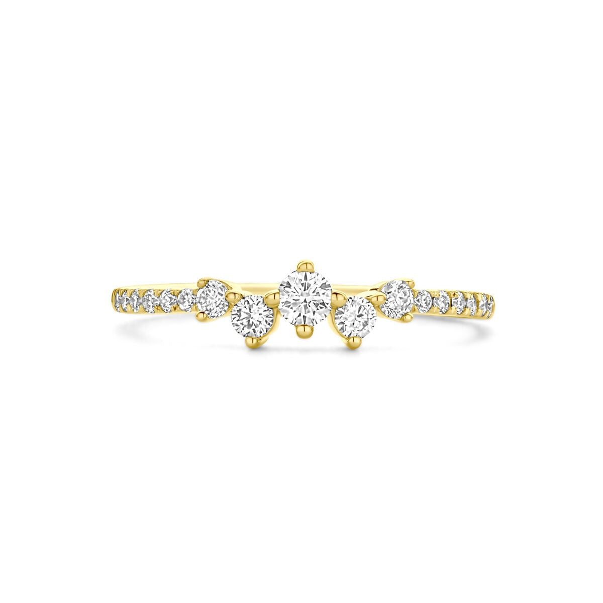 Bague pour femme en or jaune 14k avec diamant de 0,33 ct cultivé en laboratoire