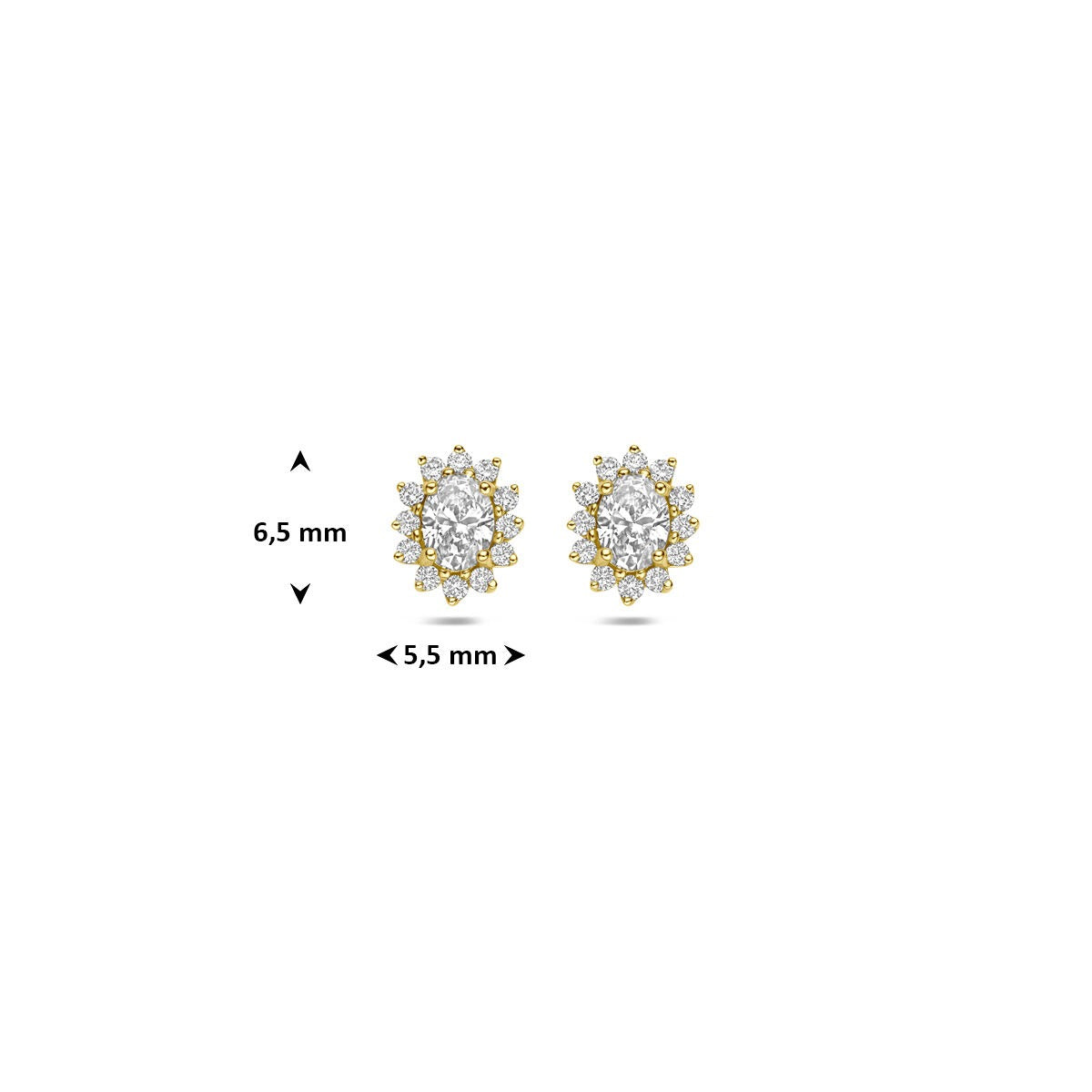 Puces d'oreilles en or jaune 14k avec diamant cultivé en laboratoire 0,43 ct