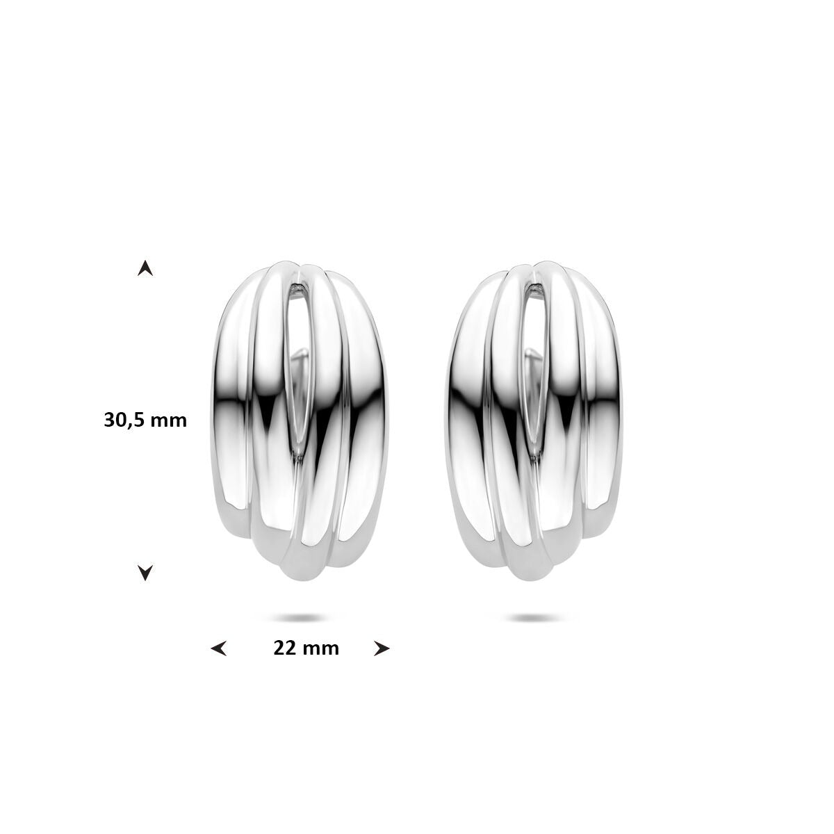 Boucles d'oreilles en argent rhodié pour femme