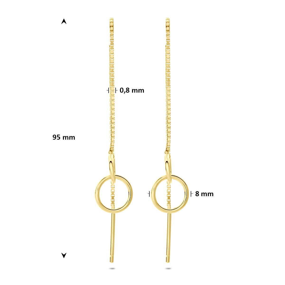 Boucles d'oreilles en argent plaqué or à enfiler