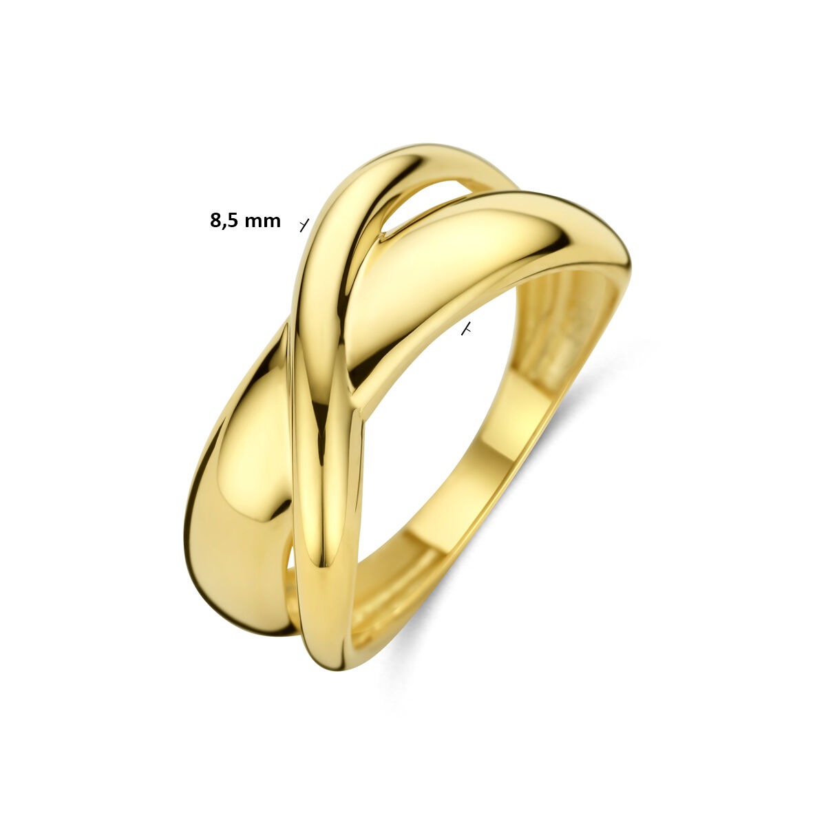 Bague pour femme en or jaune 14k avec bande large de 8,5 mm