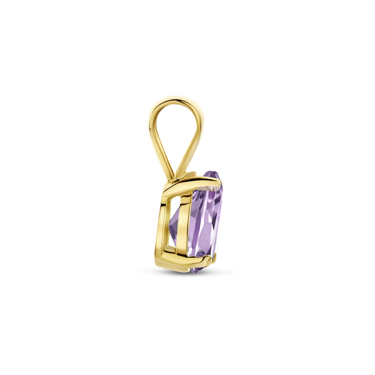 Pendentif en or jaune 14k avec améthyste