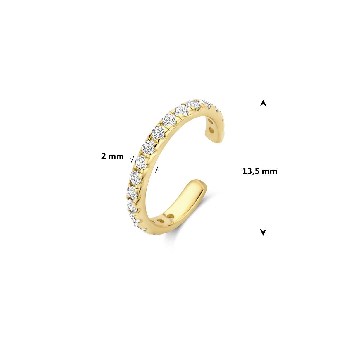 Ear Cuff en or jaune avec zircone