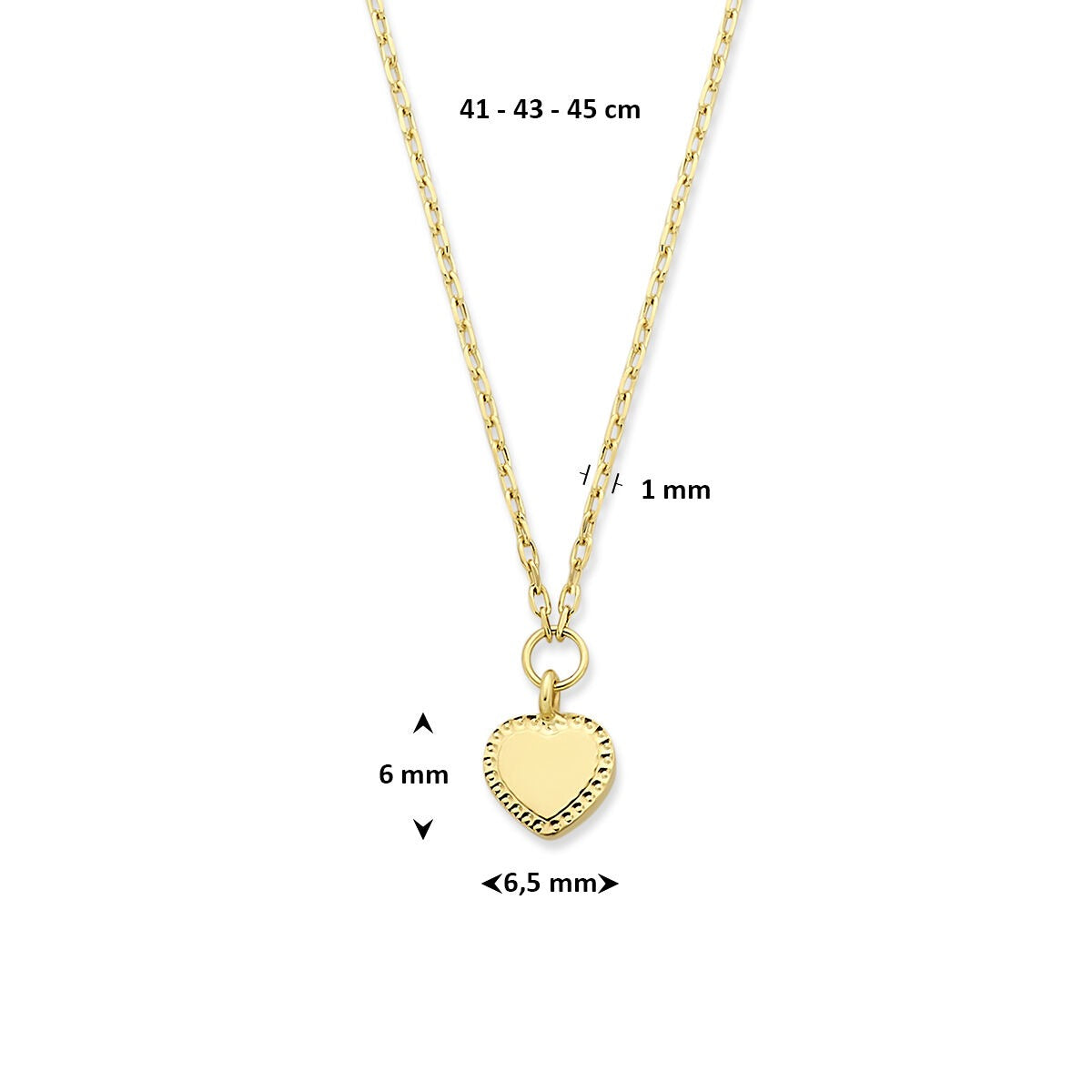 Collier en or jaune 14k avec cœur – Collier ancre délicat comme symbole d'amour