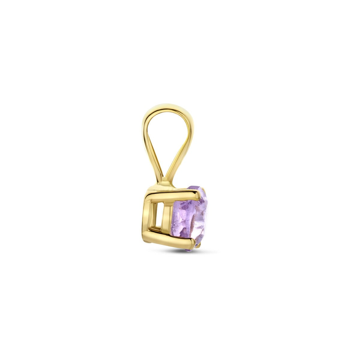 Pendentif en or jaune 14k avec améthyste