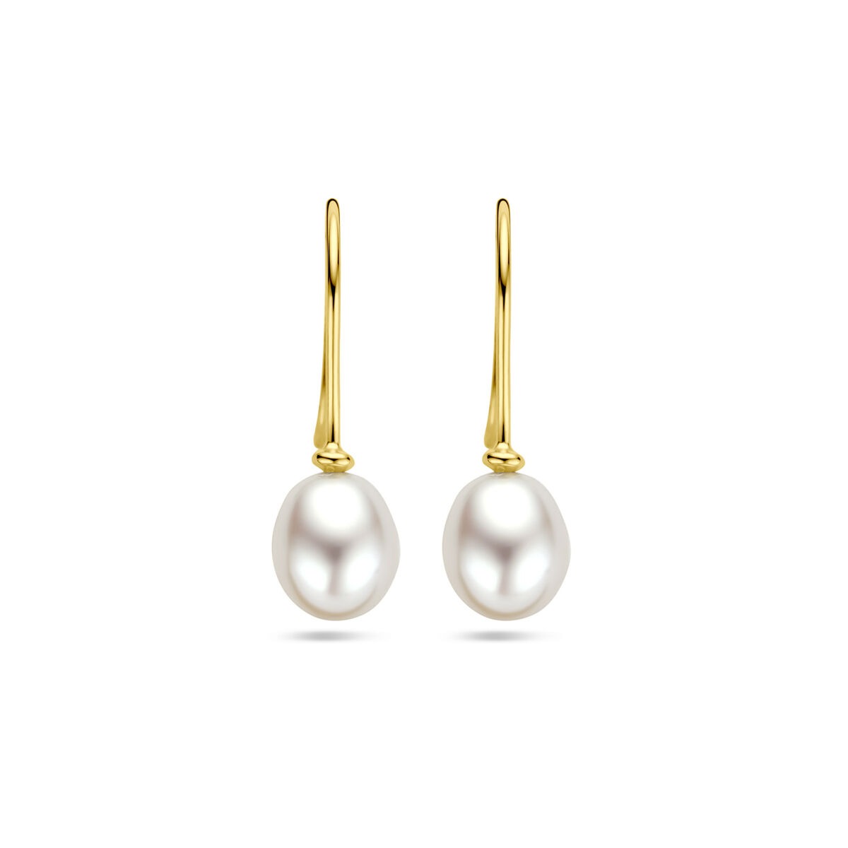 Boucles d'oreilles en or jaune 9 carats avec perles d'eau douce.