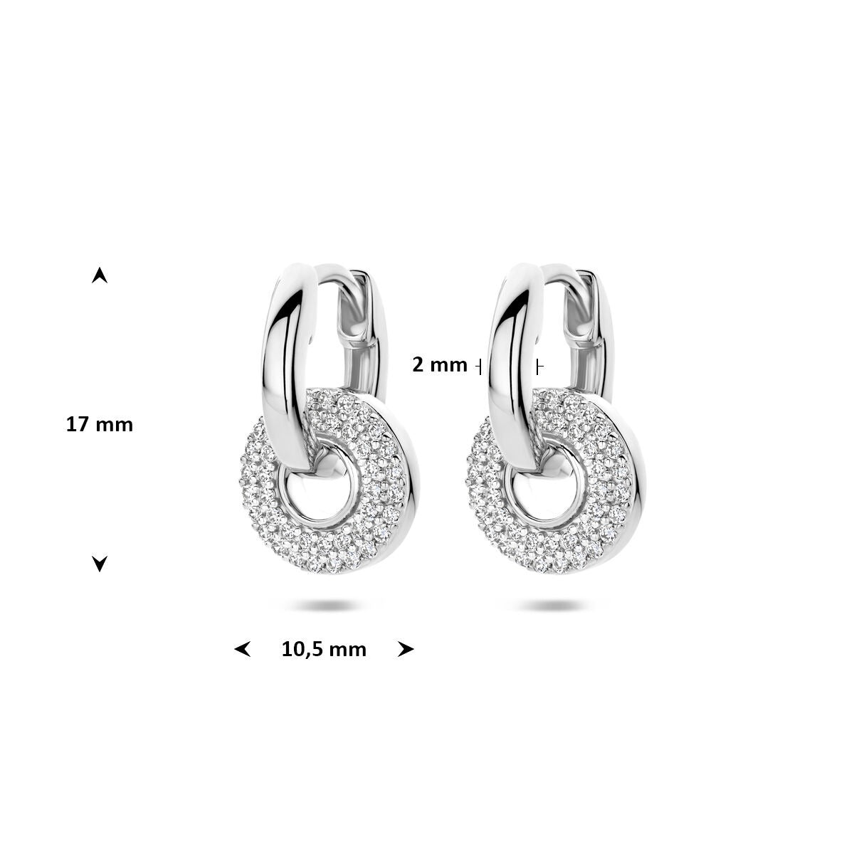 Créoles en Argent avec Zircone Rhodié