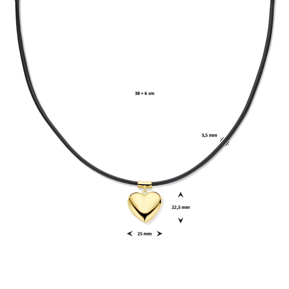 Collier en argent plaqué or avec cœur