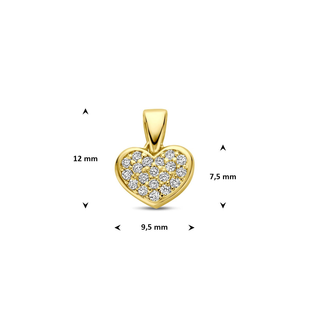 pendentif en or jaune 14k avec diamant cultivé en laboratoire