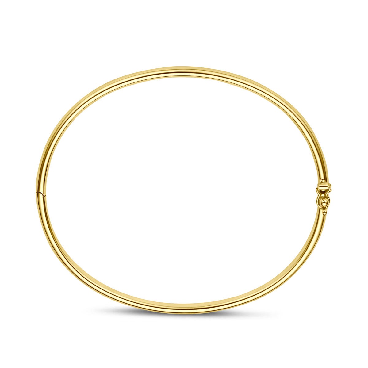 Bracelet jonc en or jaune 14 carats avec un design simple et élégant.